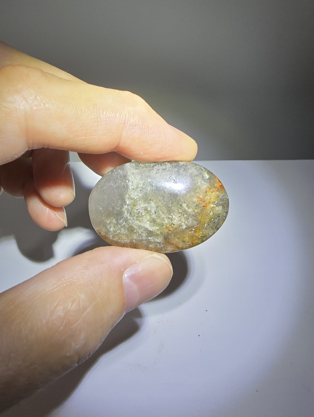 Garden Quartz Crystal Palmstone #B